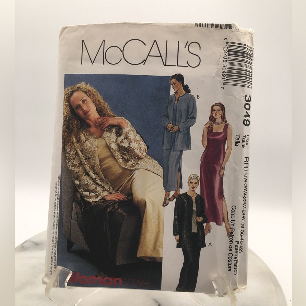 McCALL'S Sewing Pattern #3049 - Women's Jacket/Top/Skirt/Pants